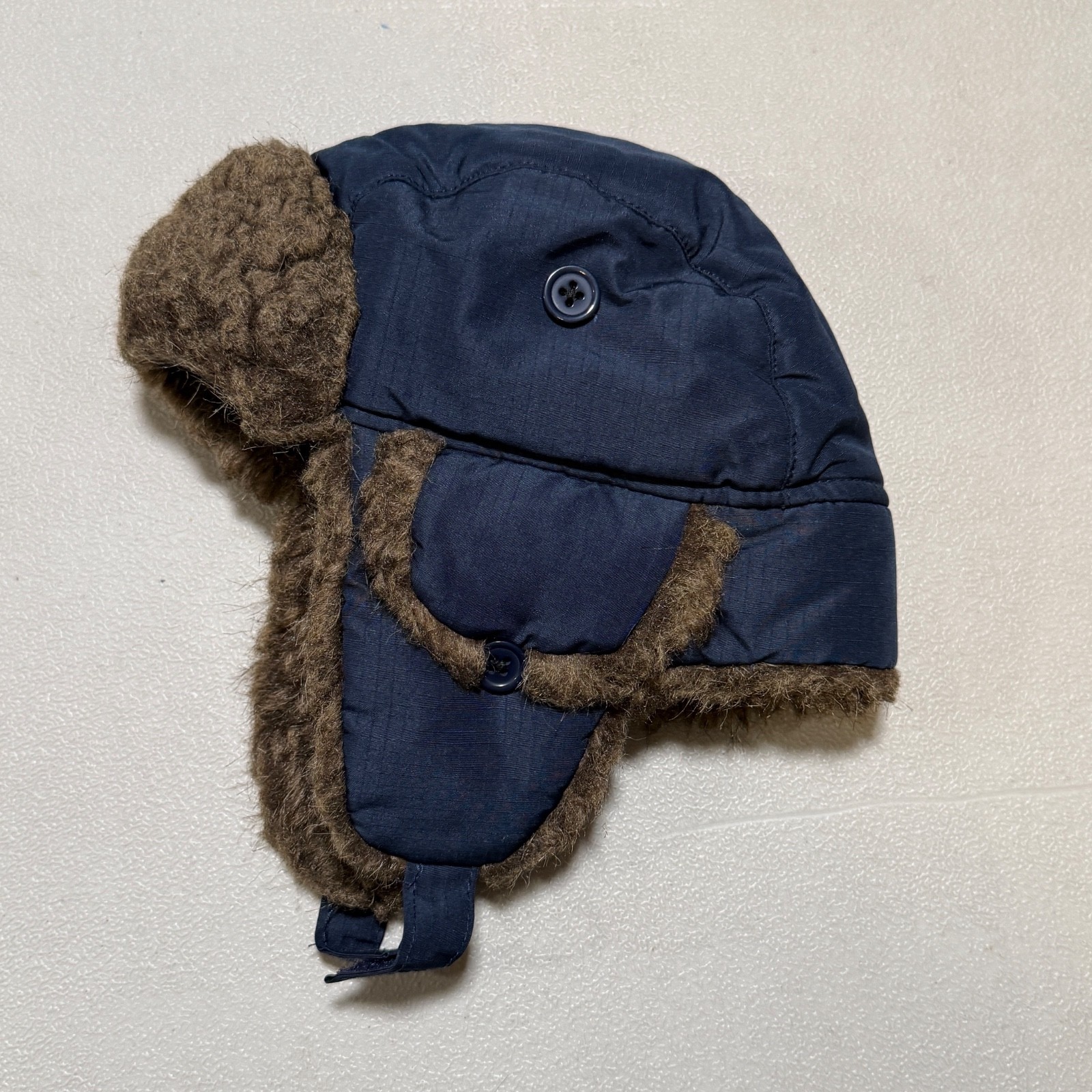 The Childrens Place Trapper Hat Faux Fur Lined Baby’s Winter Cap XS 6-12M