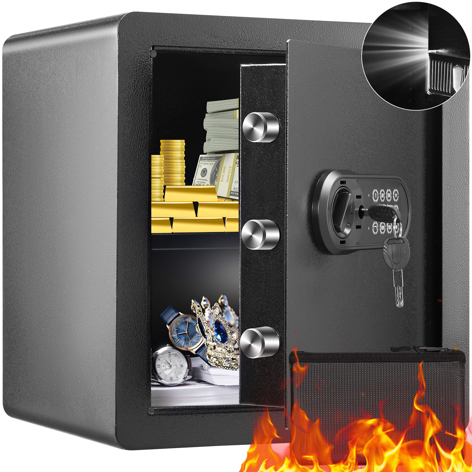 Uimoso Safe Box Lock Security for Cash Gun 1.8 Cubic Feet Home Office