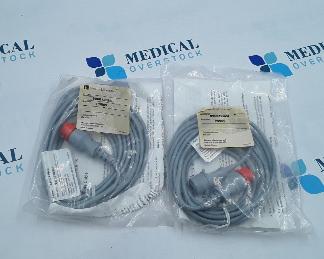Edwards Lifesciences P0609 Truewave Reusable Cable PN 896012023 Set of 2