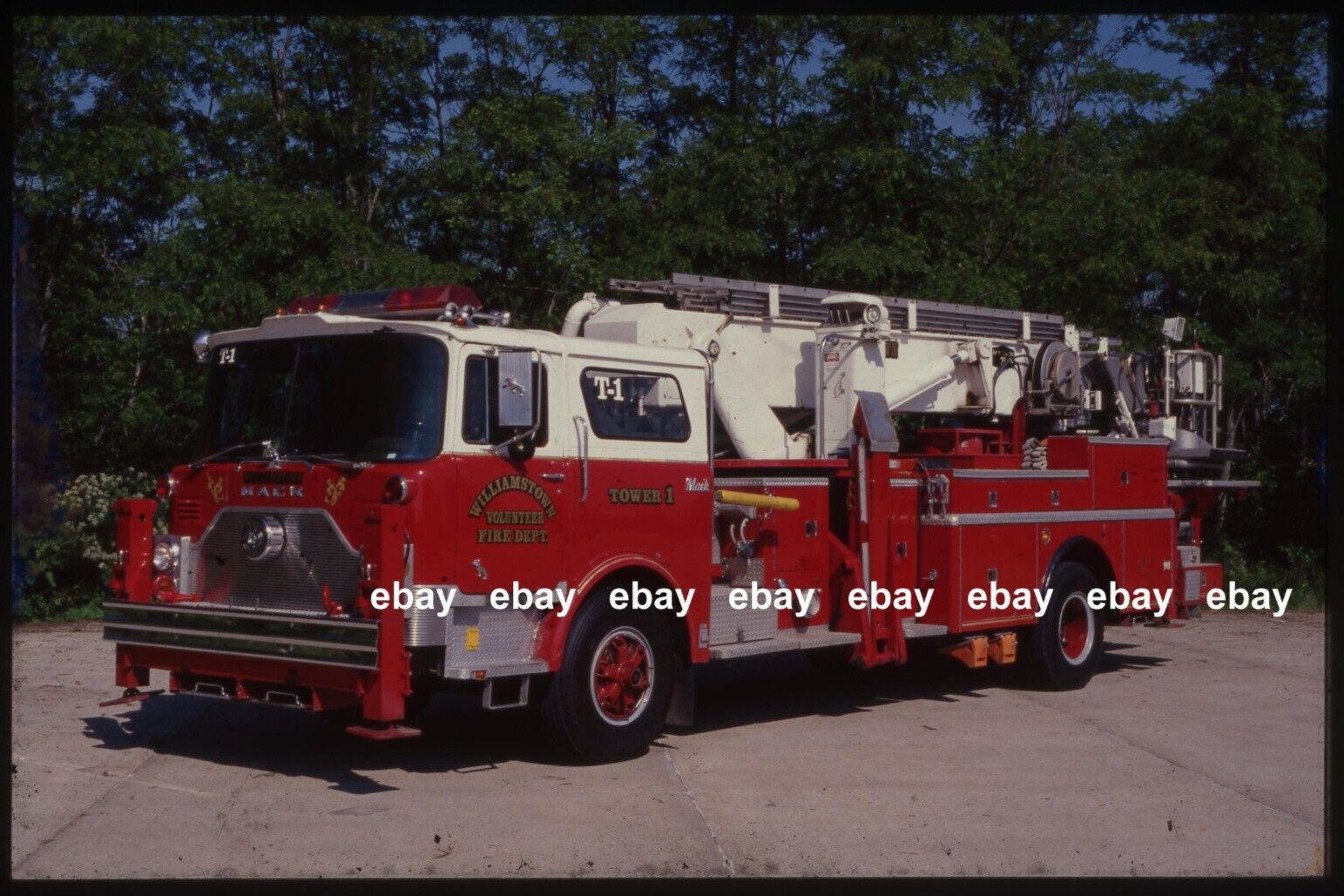 Williamstown KY 1973 Mack CF Baker 75' Tower Ladder Fire Apparatus Slide