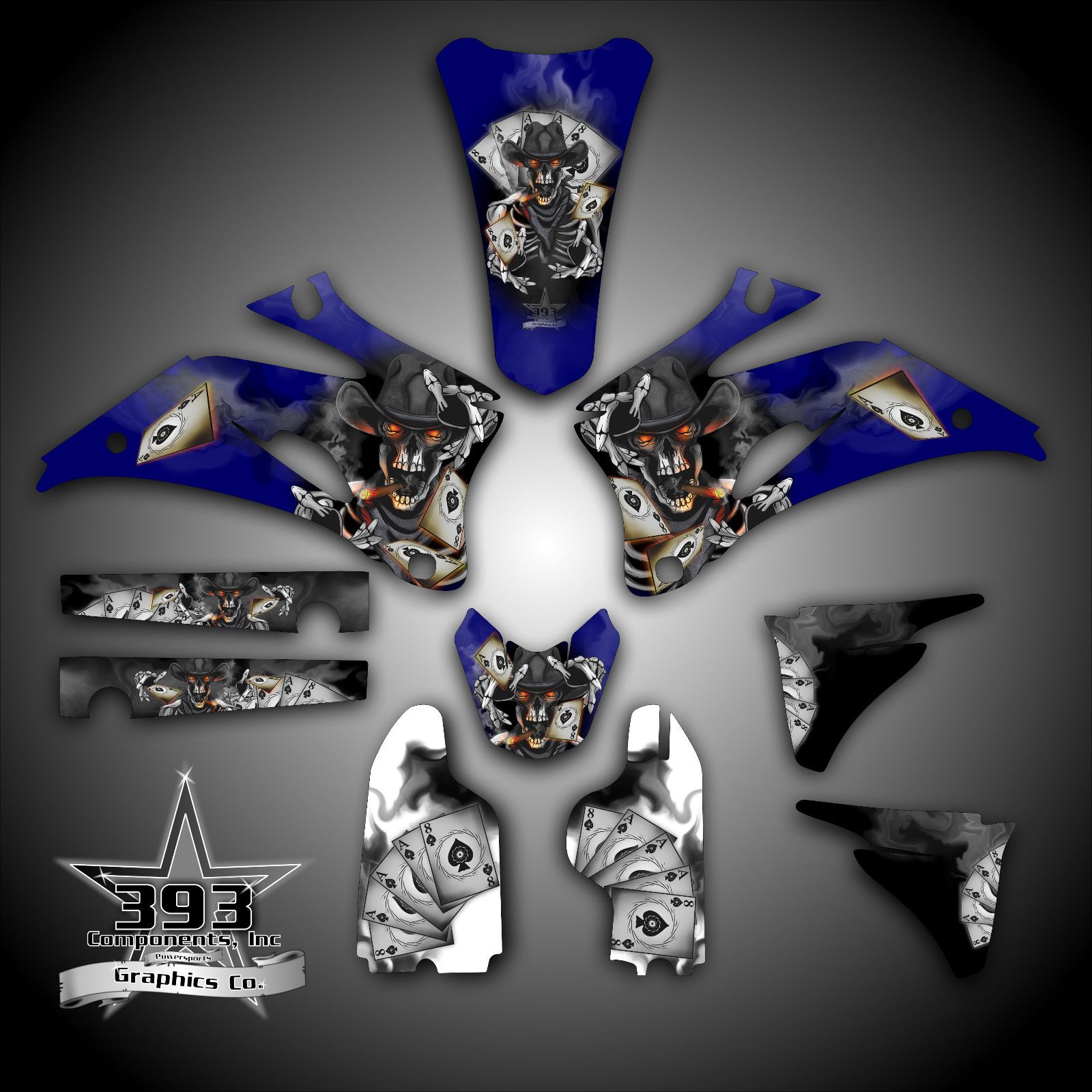 YAMAHA YZ450F YZ250F 4 Stroke 2003-2013 GRAPHICS KIT DECALS OUTLAW SKULL