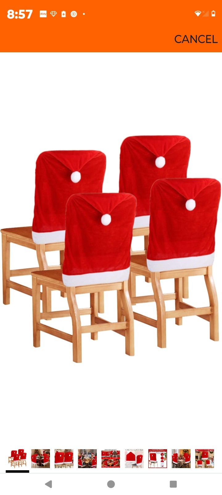 4pcs Christmas Chair Covers Set Red and White Santa Hat
