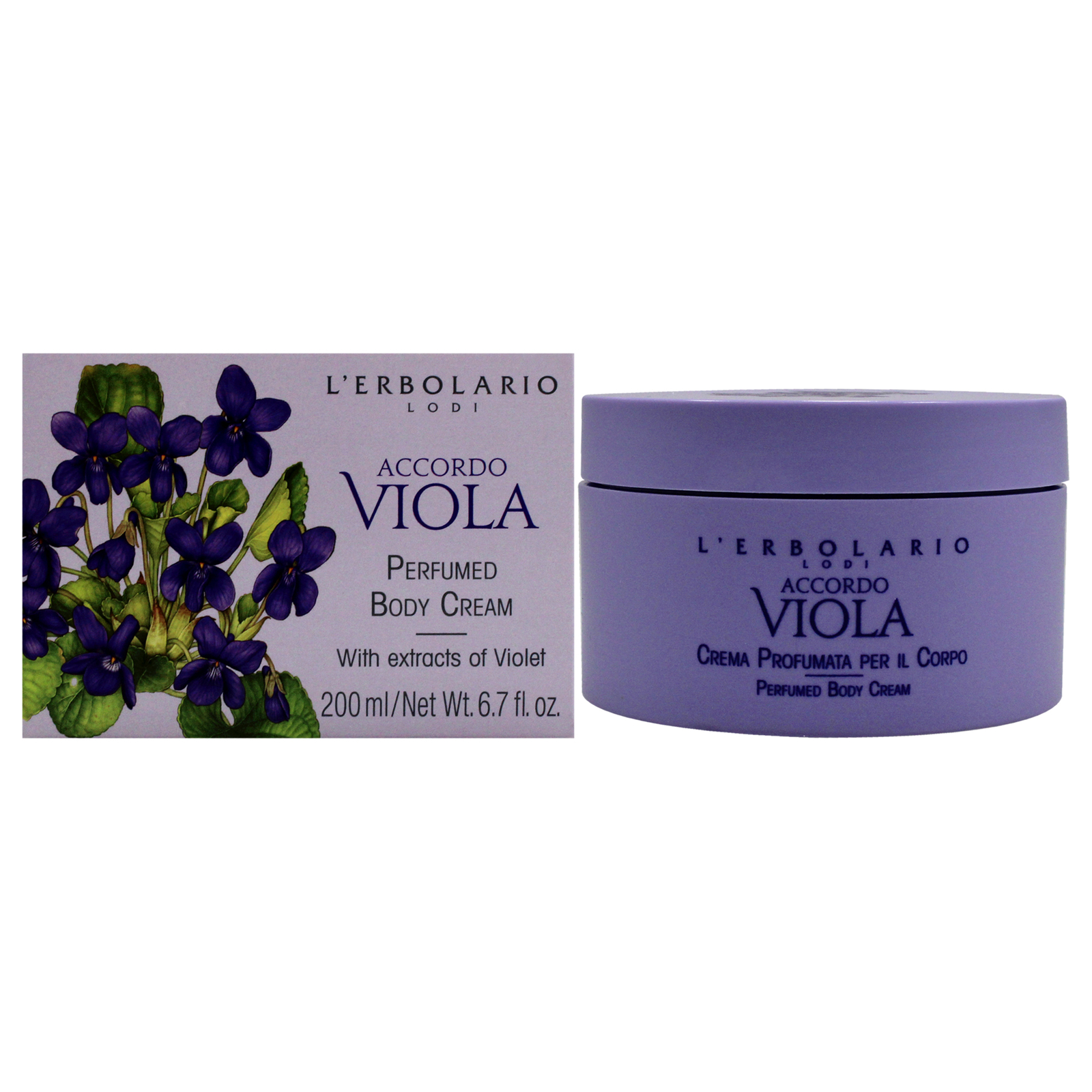 Perfumed Body Cream - Accordo Viola by LErbolario for Women - 6.7 oz Body Cream