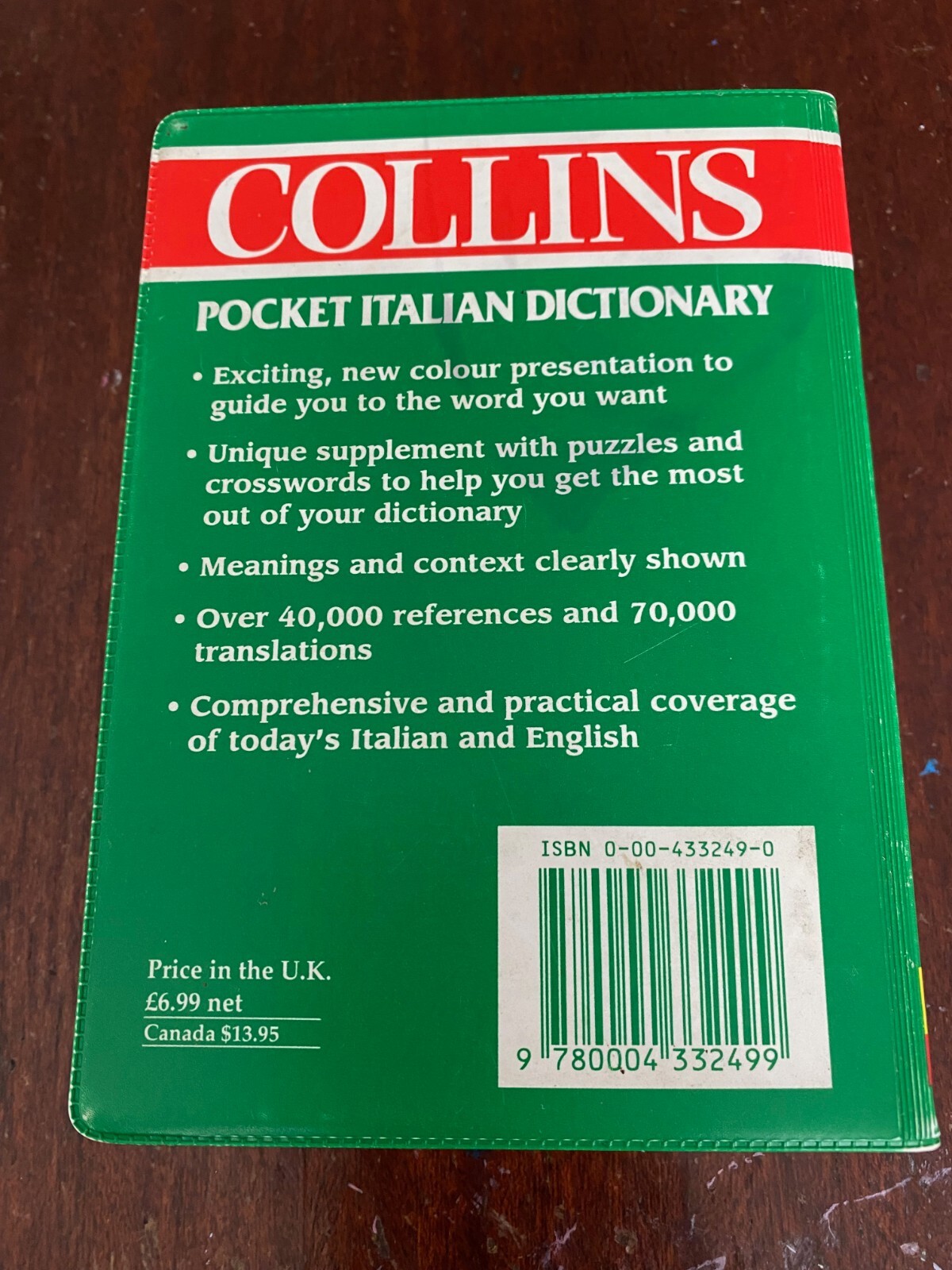 Collins Pocket Italian Dictionary Colour Edition 1995
