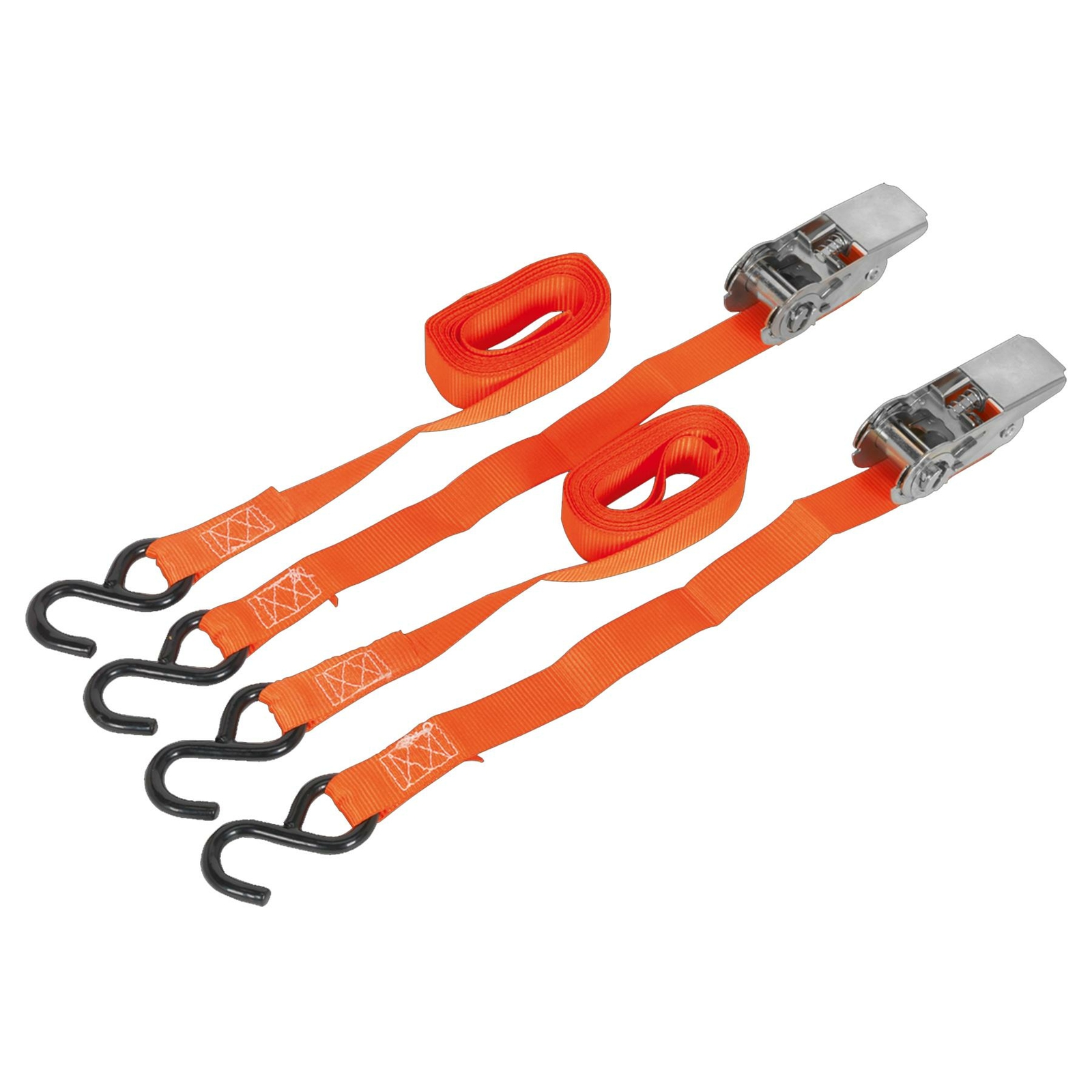 Sealey Ratchet Tie Down 25mm x 4m Poly Web 500kg Load Test - Pair