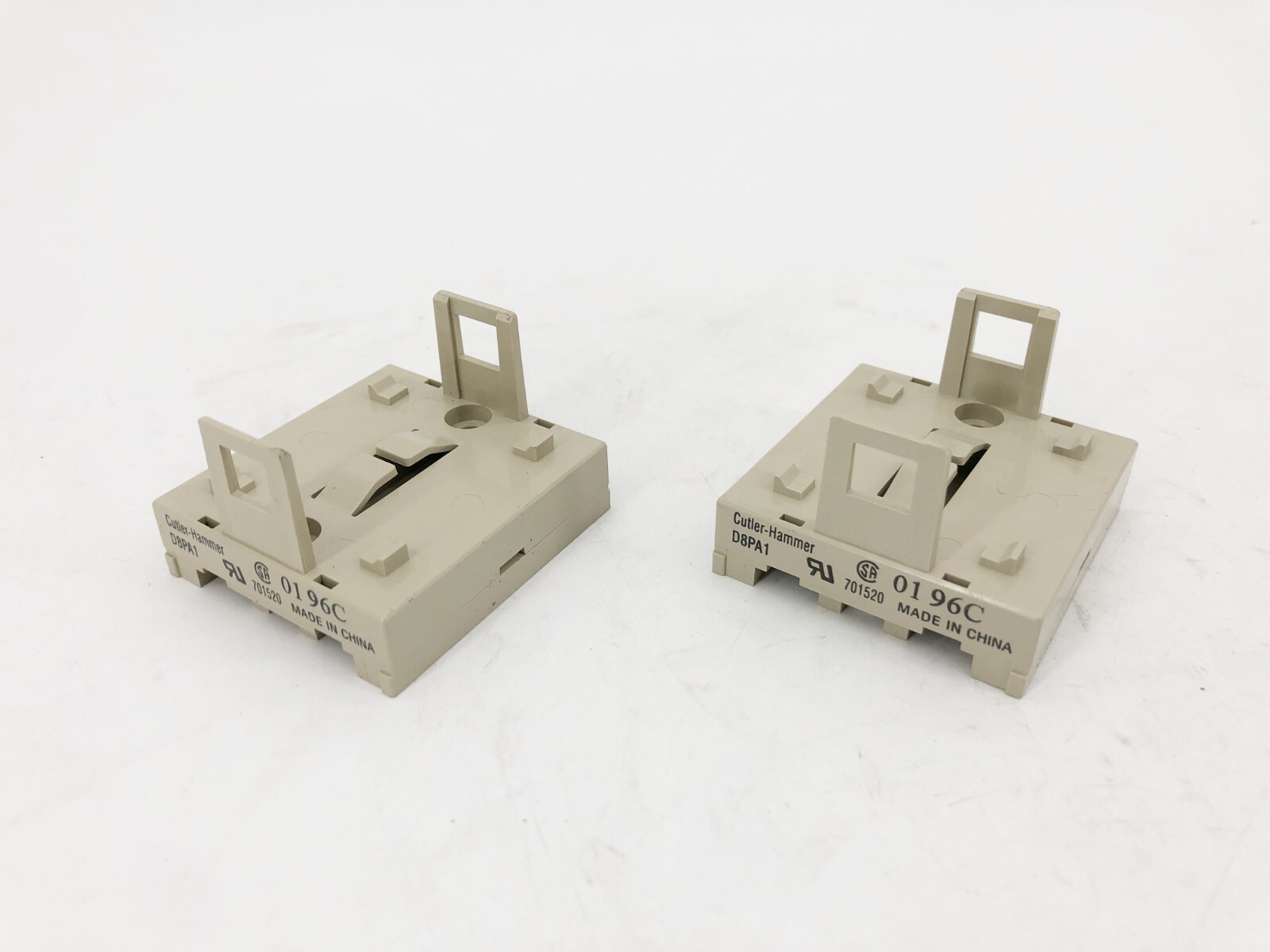 Lot of 2 New Cutler-Hammer D8PA1 Relay Socket DIN Rail Adapters