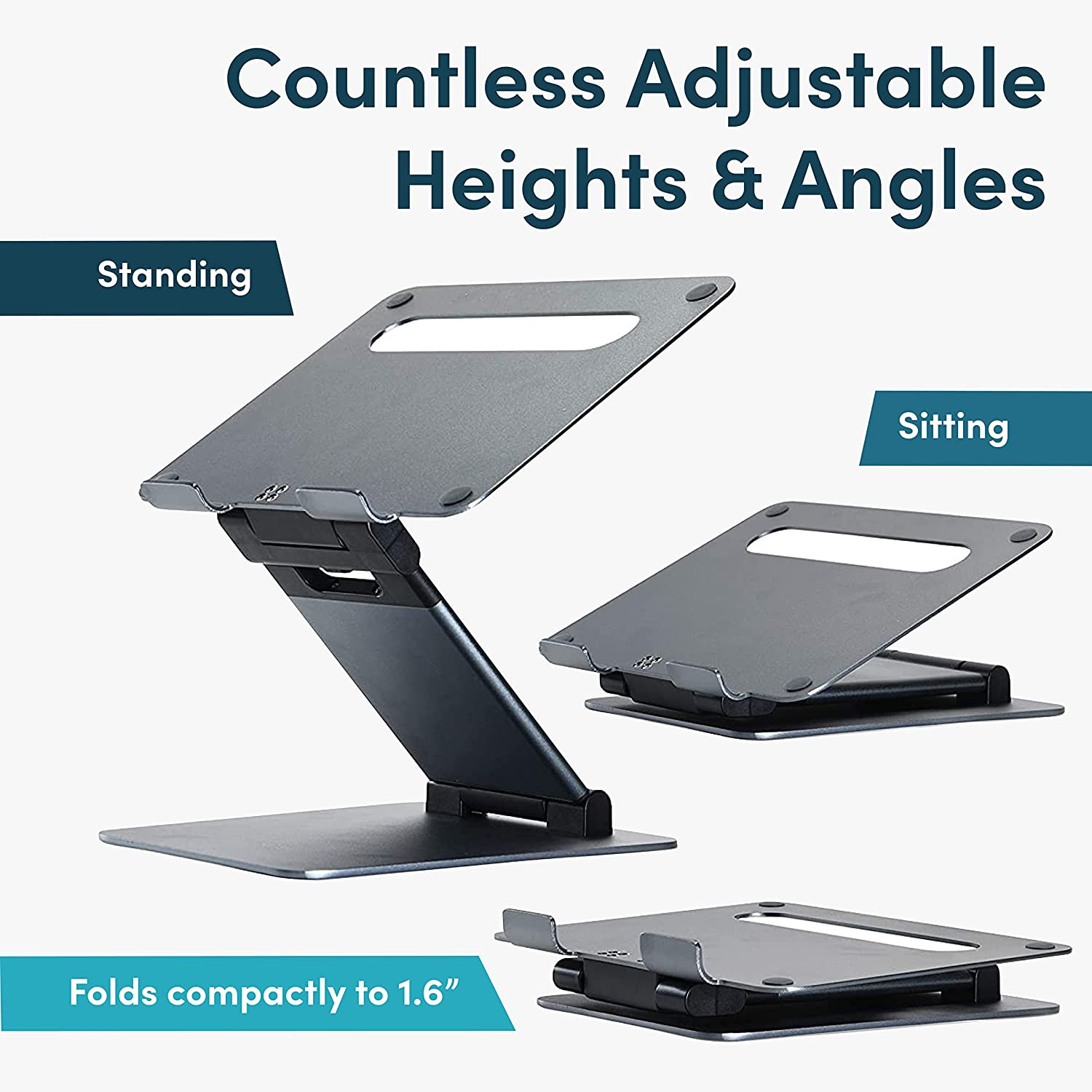 Adjustable Ergonomic Laptop Stand, Portable Riser for 10-17" Laptops