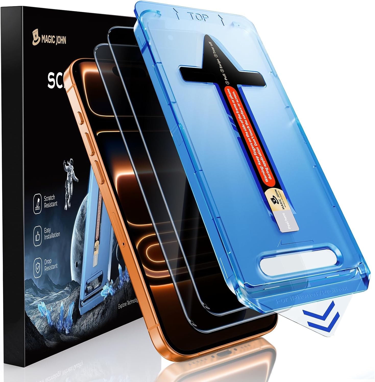 MAGIC JOHN Privacy Glass Screen Protector For iPhone 17 16 15 14 13 12 11Pro Max