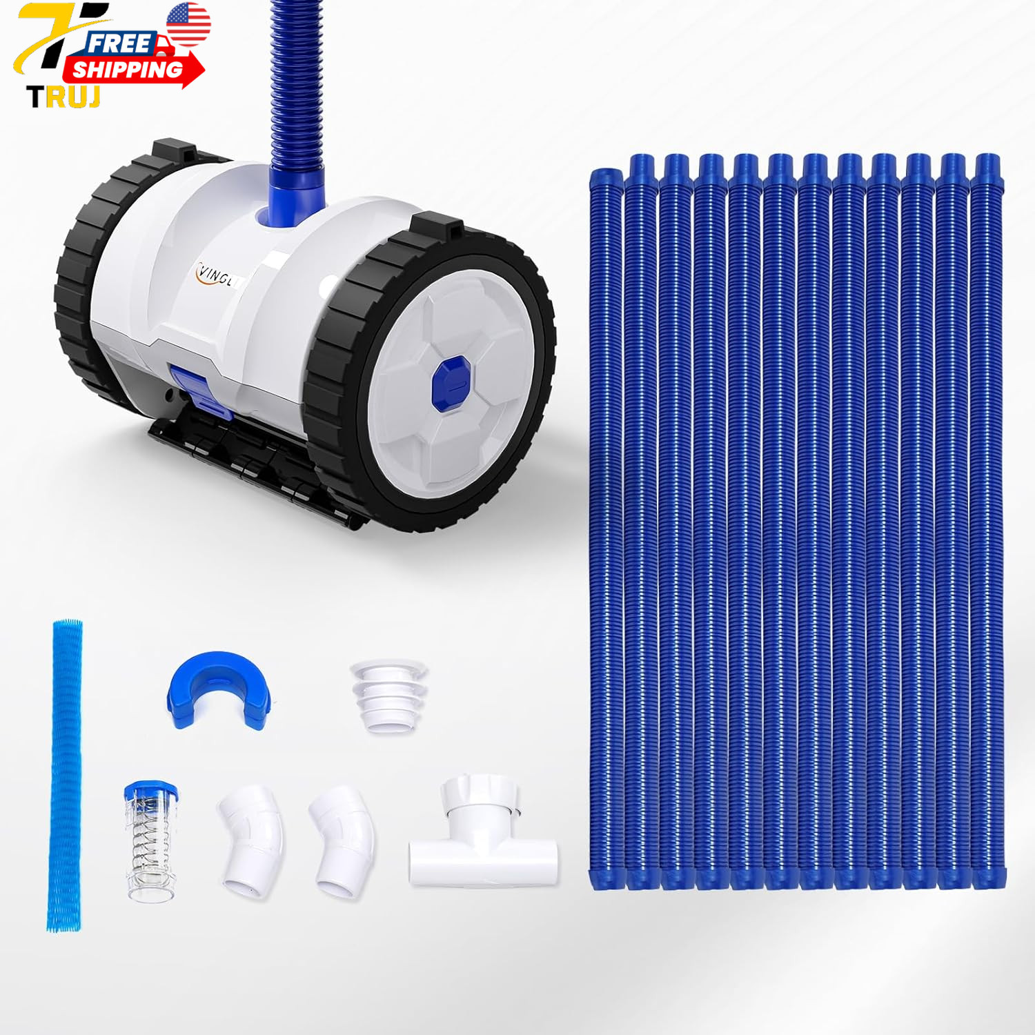 (2025 Upgrade) Automatic Suction-Side Pool Vacuum Cleaner Powerful Wall-Climbi
