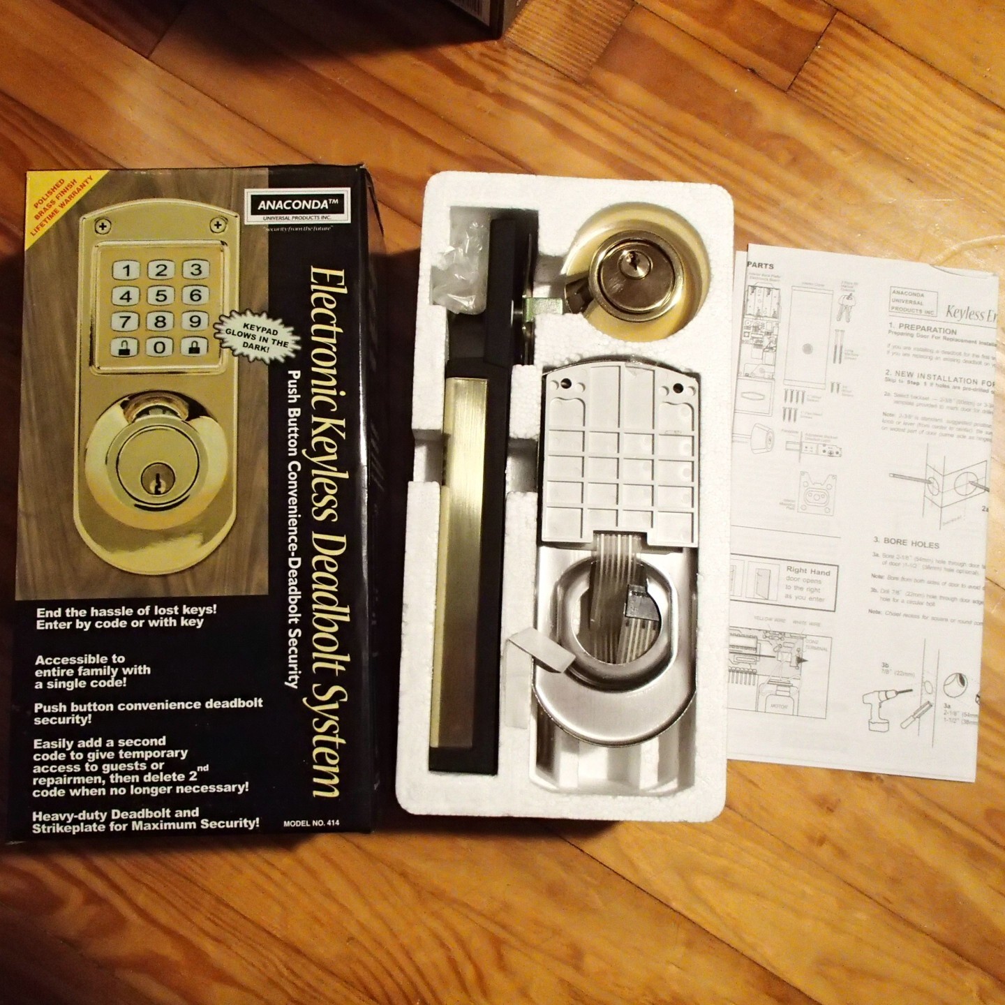 Electronic Keyless Deadbolt System - Anaconda, Push Button Deadbolt Security