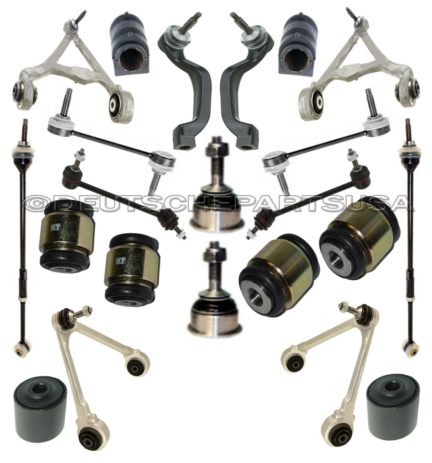 FORD THUNDERBIRD FR + RR CONTROL ARMS BALL JOINT HYDRABUSHES SUSPENSION KIT 22