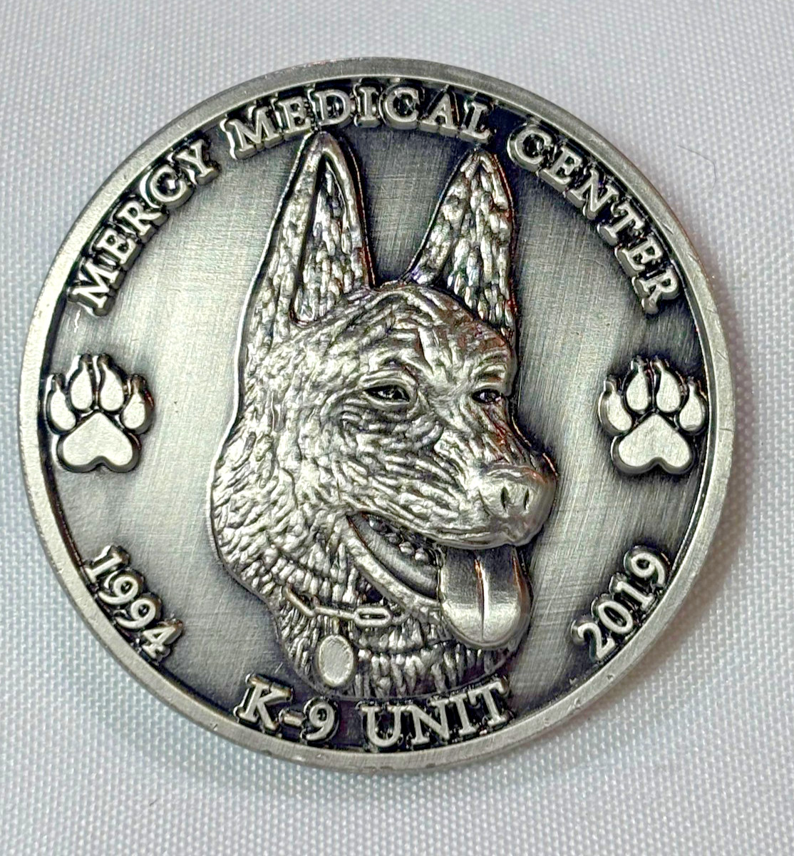 2019 Mercy Mecial Center K-9 Unit Challenge Coin 25th Anniversary
