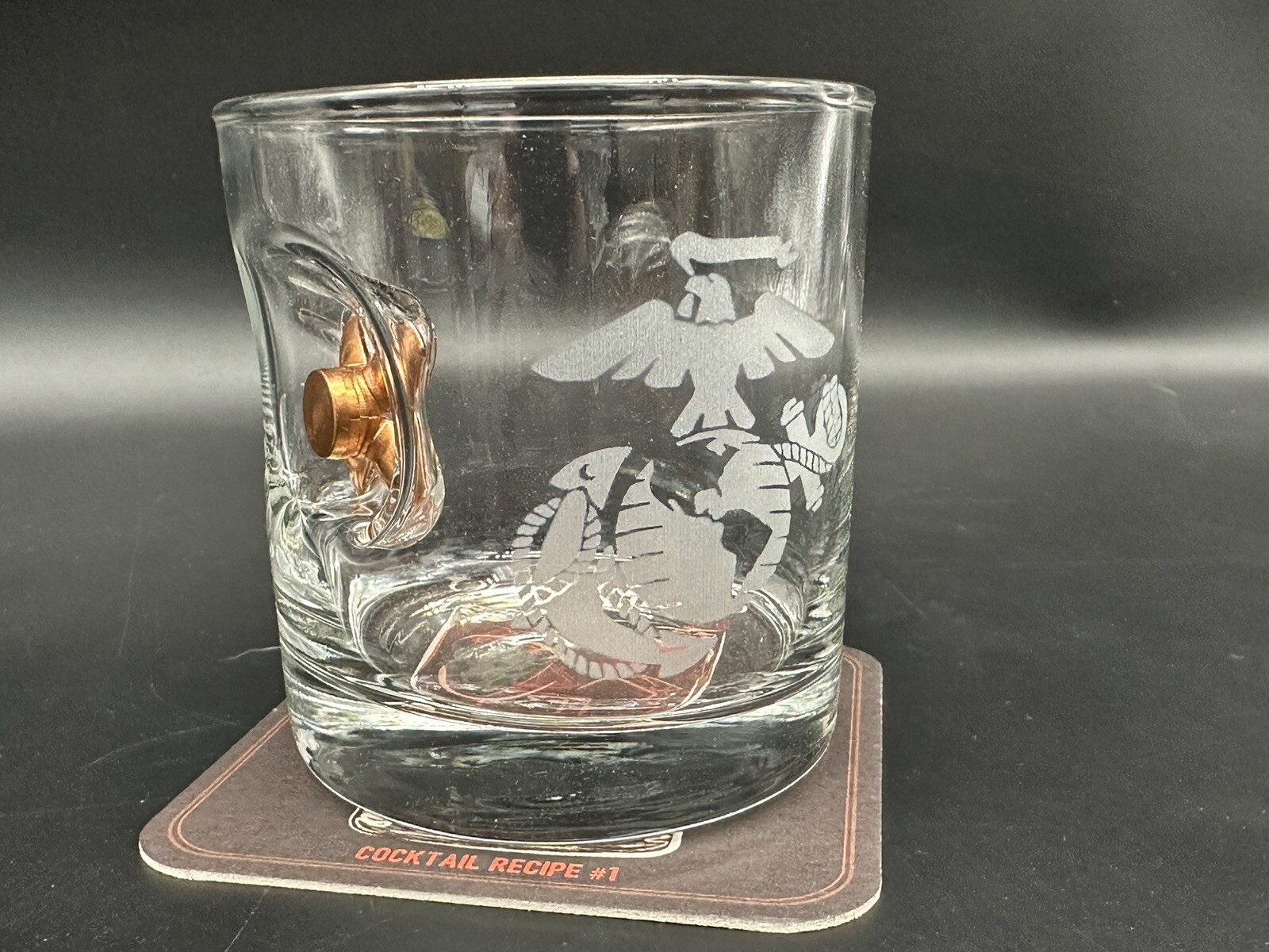 Ben Shot USMC EGA Marine Corps Drinking Glass Hand Made in the USA
