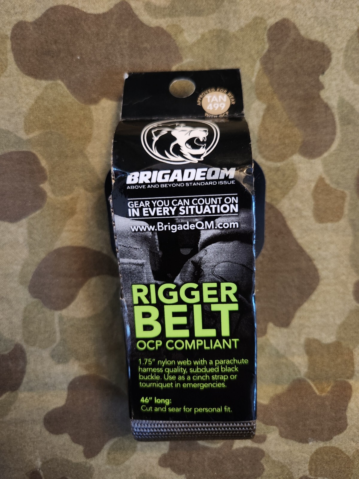46" BRIGADE QM TAN RIGGER TROUSER PANTS BELT OCP USMC Marine US Army Multi Cam