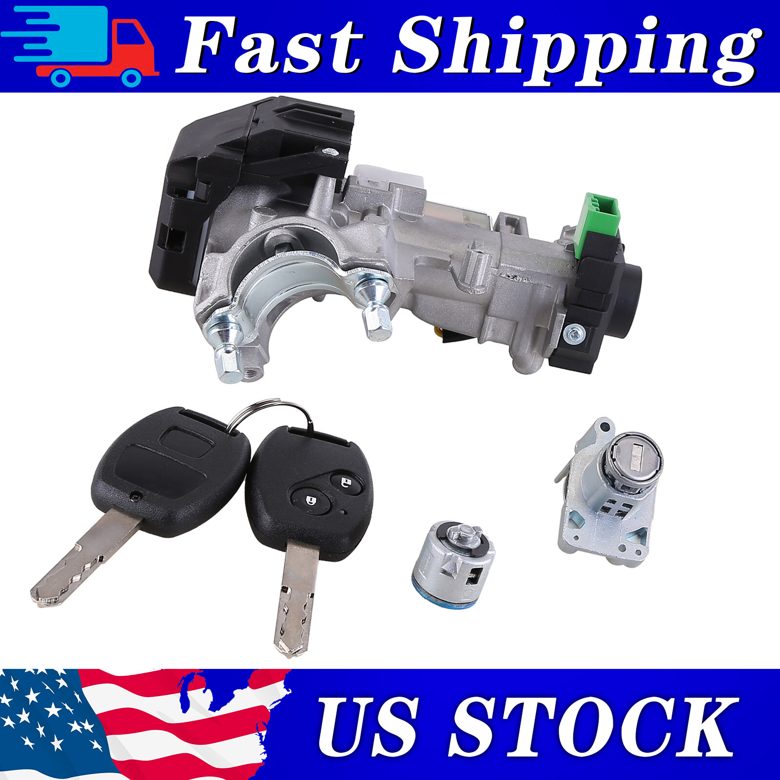 Ignition & Door Lock Cylinder Switch Assembly w/2 Keys for Honda CRV 2007-2011