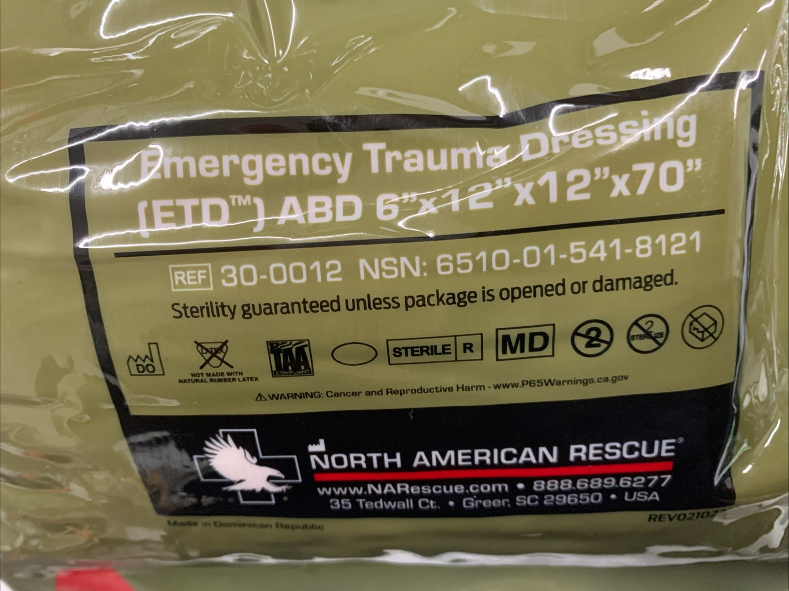 North American Rescue NAR Emergency Trauma Dressing ETD 6" IFAK Medical (A5)