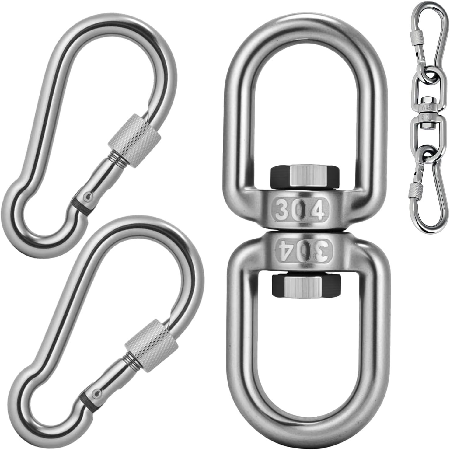 Versatile 1200 lb Swivel Hook & Snap Hook Set - Perfect for Hammocks & Gyms