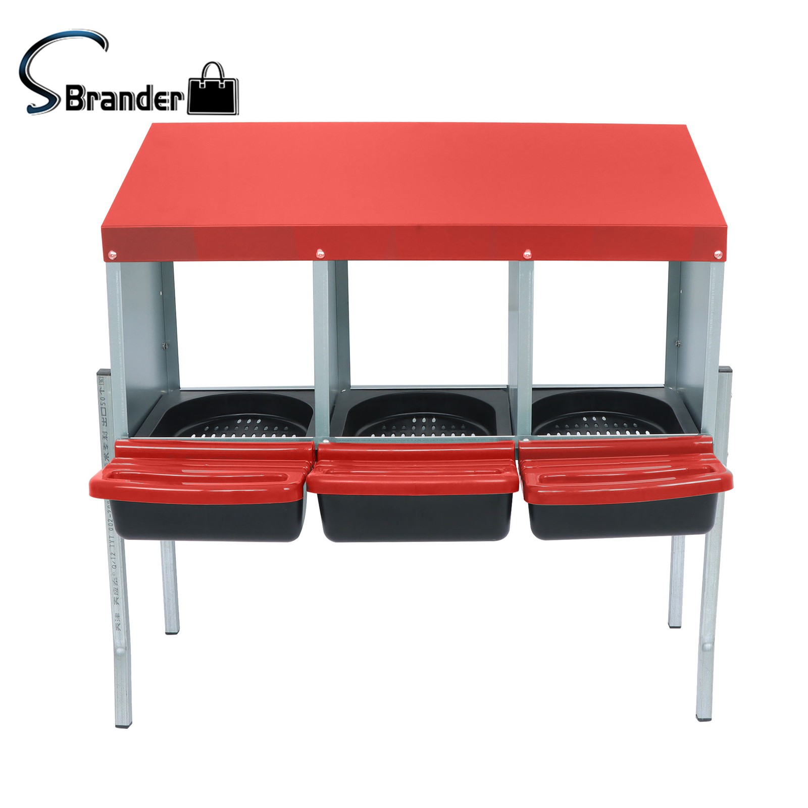 High Quality Chicken Nesting Boxes 3 Holes With Metal Legs Roll Out Nesting Box
