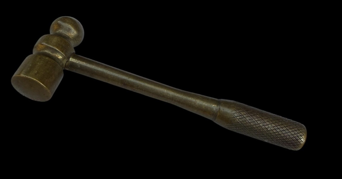 Antique Solid Brass Miniature Jeweler's Hammer tiny Vintage