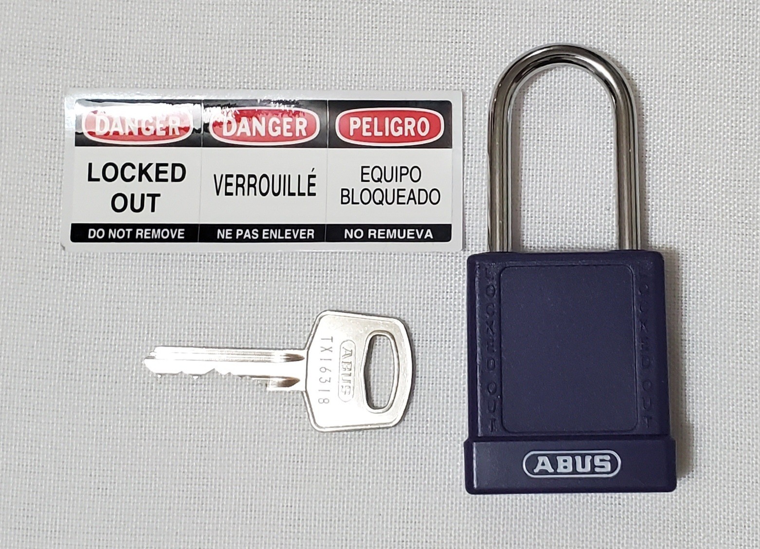 ABUS 74/40 Lockout Padlock, Keyed Different, Aluminum Body, Purple 48JR90