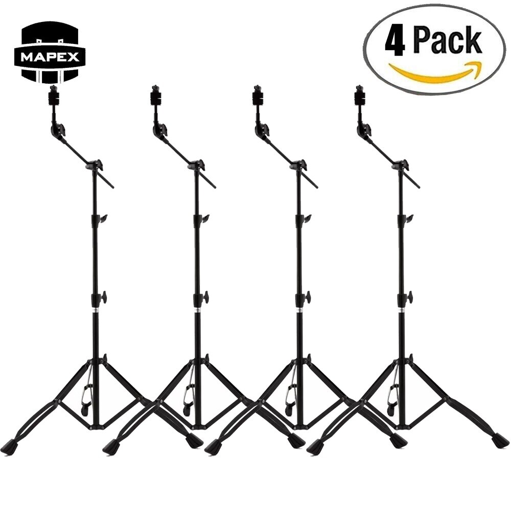 4-PACK Mapex B400EB Double Braced Light Weight 3-Tier Cymbal Boom Stand - Black