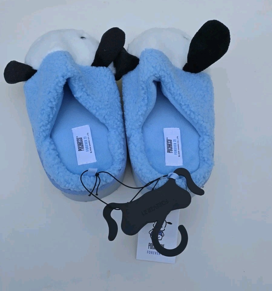 Women's Pochaco Platform Slippers Blue Shearling Medium NWT