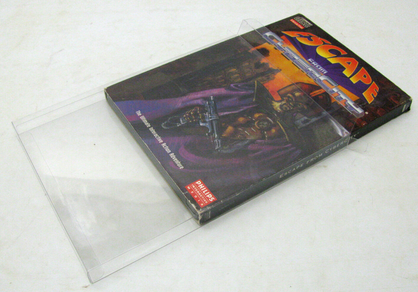 25x PHILIPS CD-i (SIZE B) LONGBOX W SLIPCOVER - CLEAR PLASTIC PROTECTIVE BOX