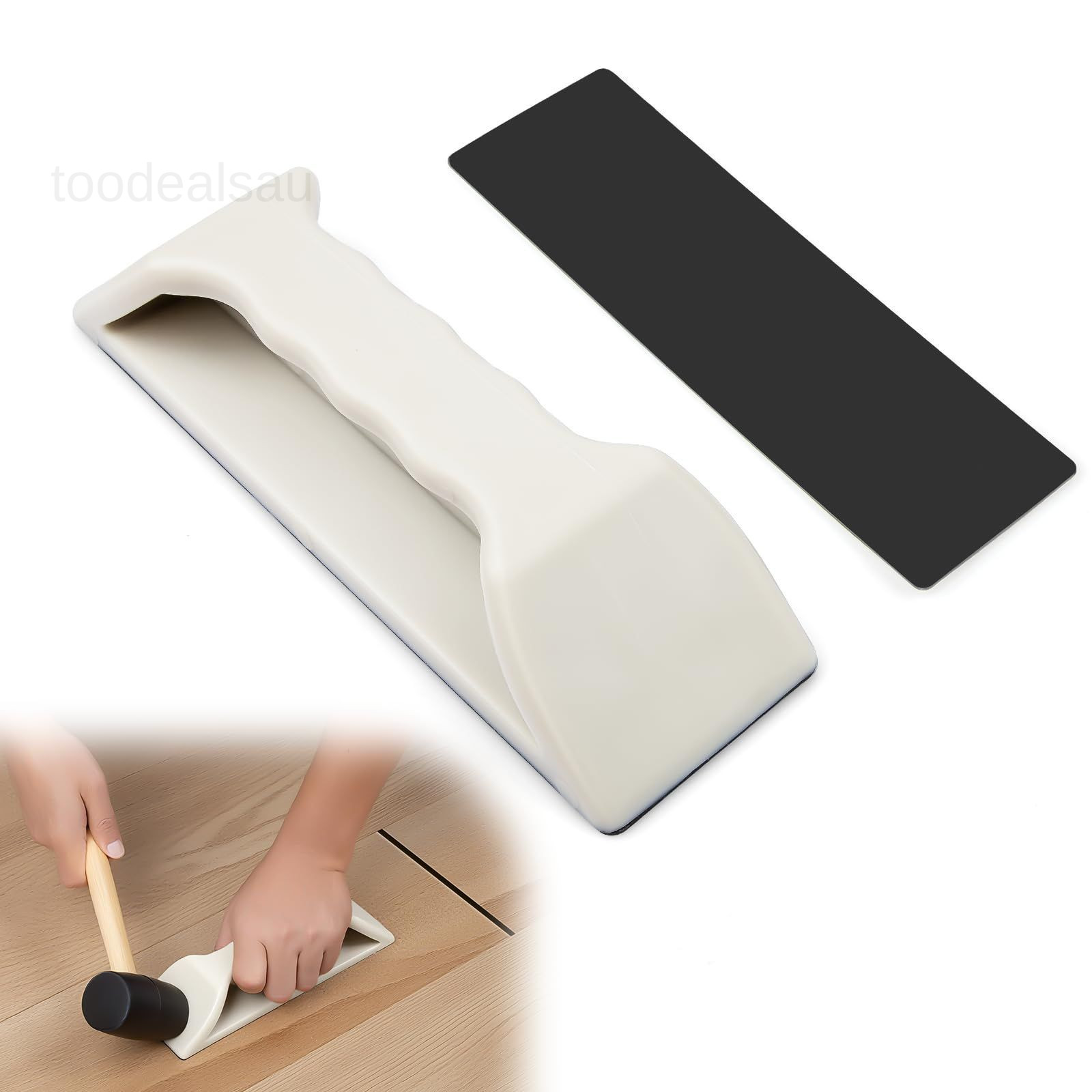 Floor Gap Fixer Tool – Heavy-Duty Plank Grabber & Washable Milky White