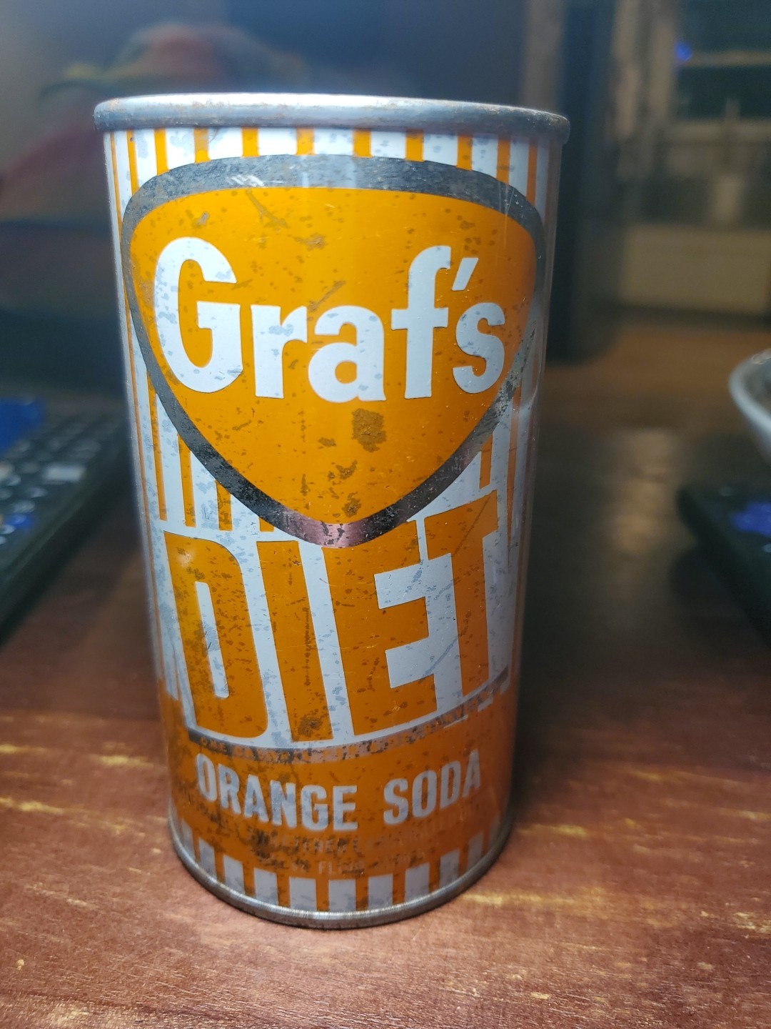GRAF'S DIET ORANGE Vintage Soda Can