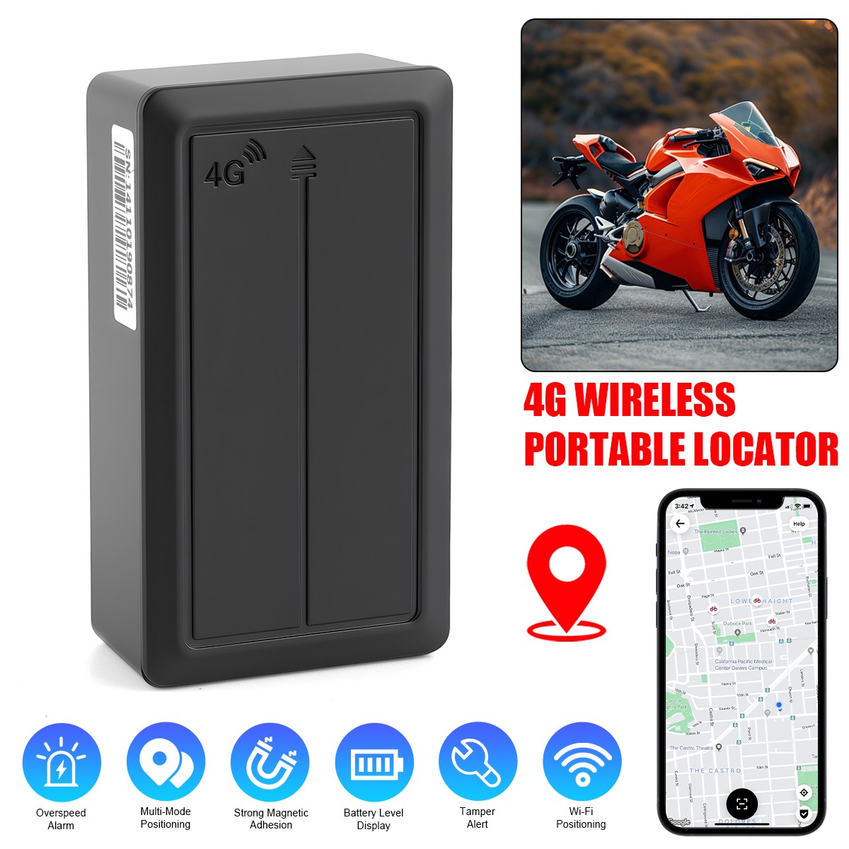 Mini Magnetic GPS Car Locator Real-Time Tracker GSM/GPRS Vehicle Tracking Device