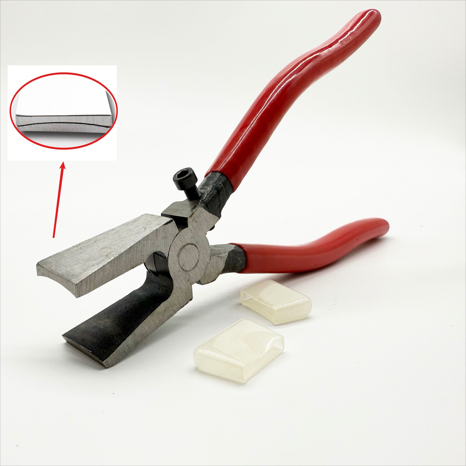 8'' Glass Running Pliers with Curved Jaws for Glass Stained Mosaics Breaking