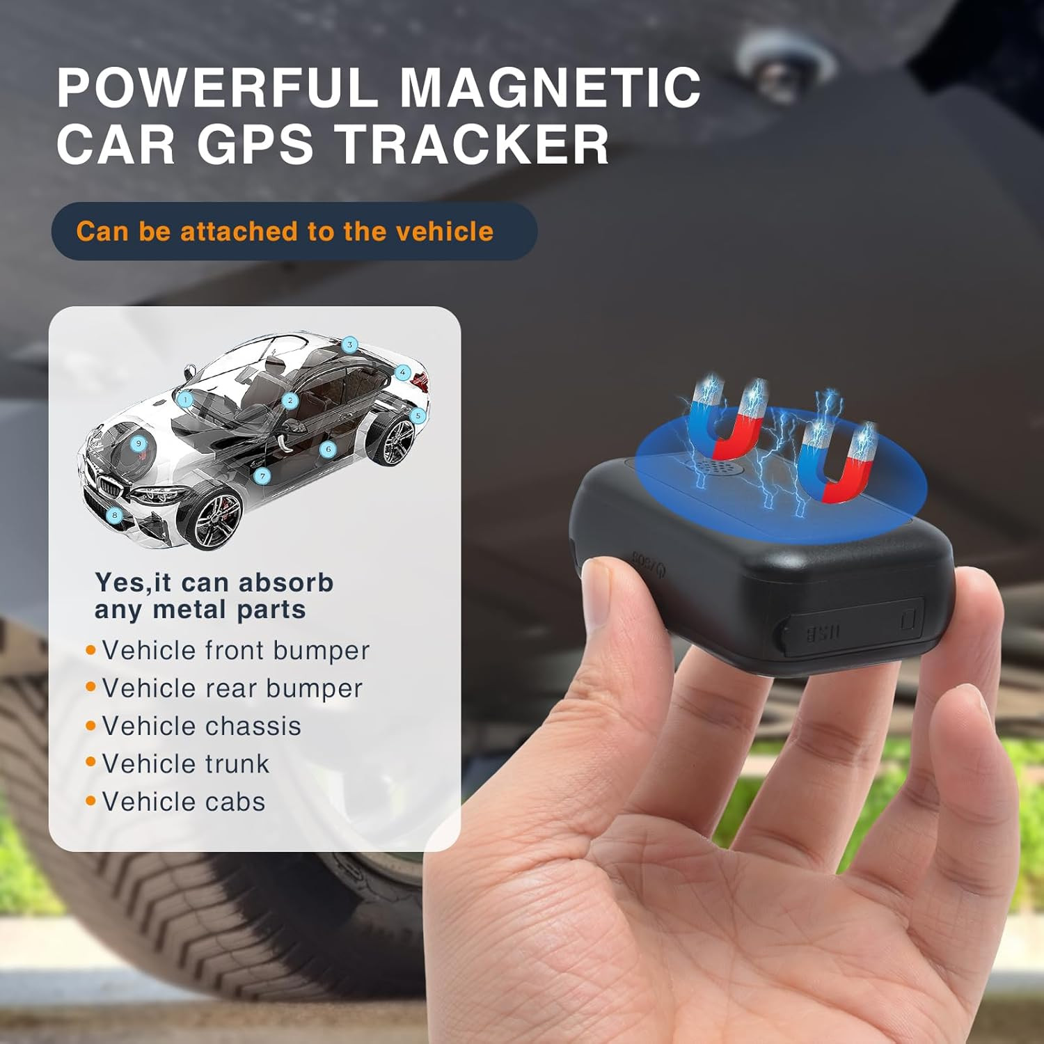 GPS Tracker for Vehicles, No Subscription, Global Positioning, Real-Time Trackin