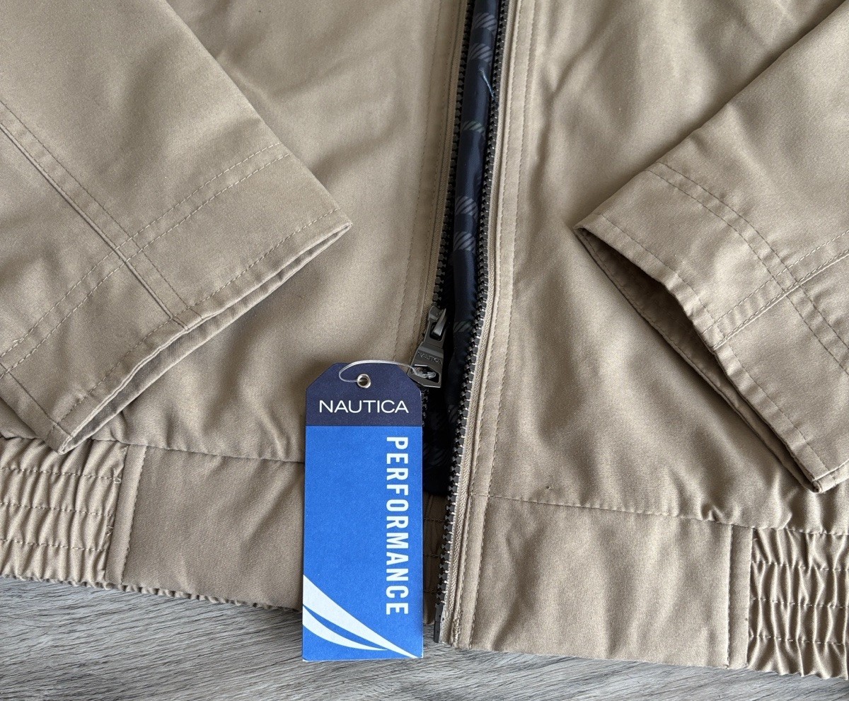 Nautica Performance Wind and Water Resistant Khaki Jacket Size Medium NWT