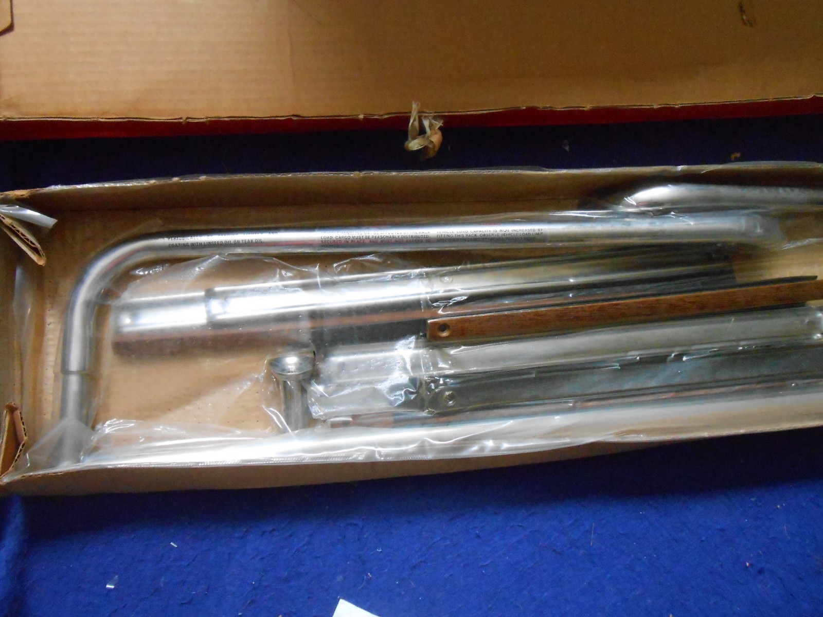 NOS Amco Teak/Stainless Universal Luggage Rack 20"x40" American Import Cars 5613
