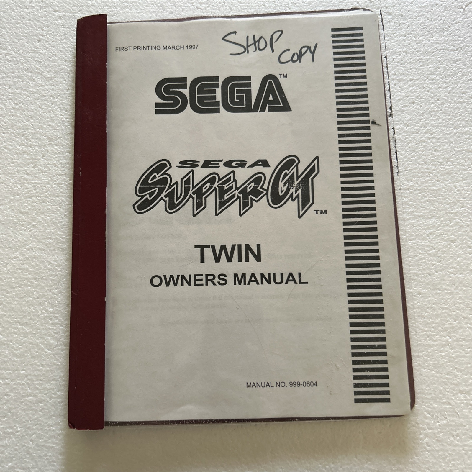 Original Factory Tracer Set Sega Arcade Video Game Manual