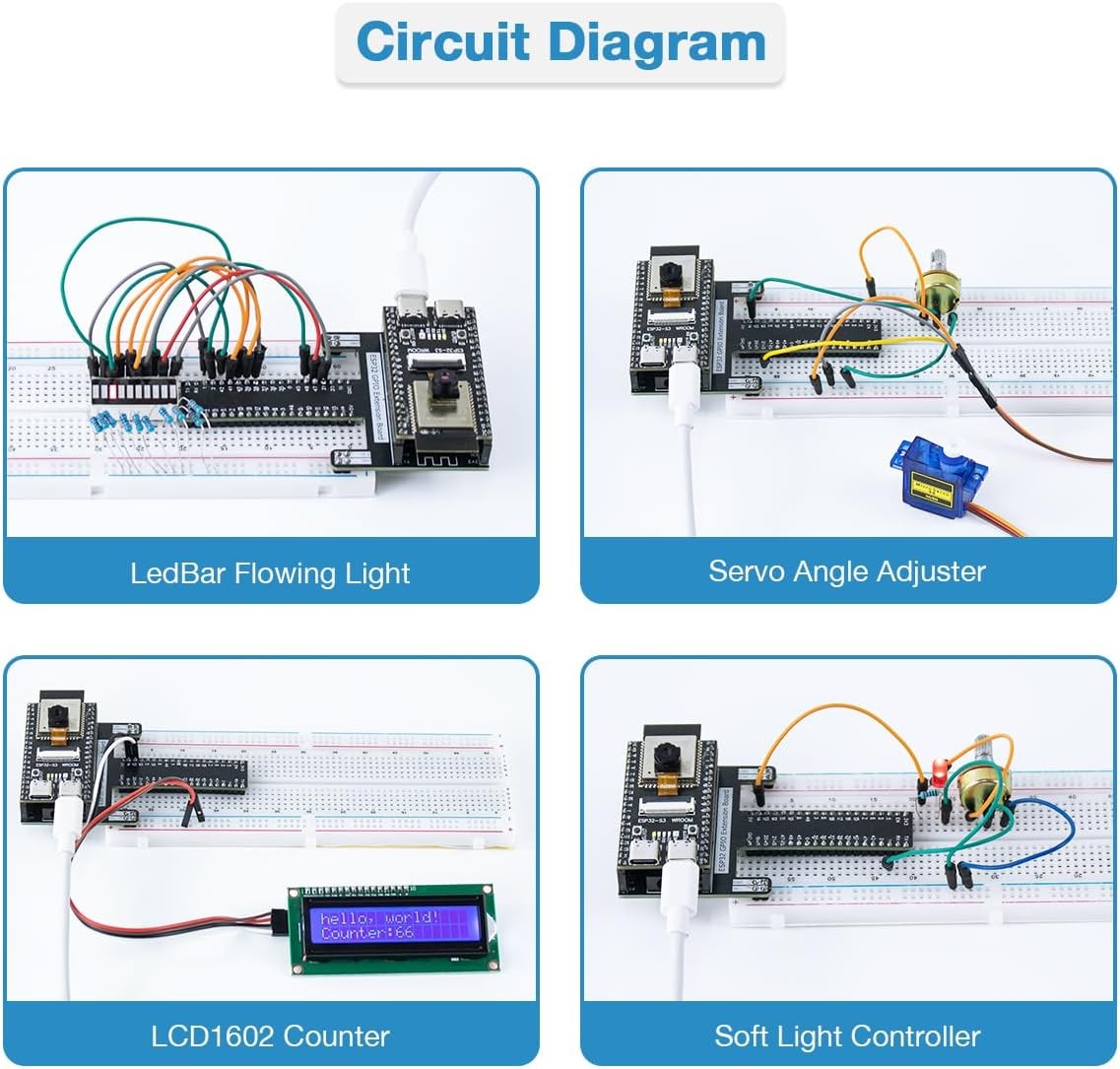 Super Starter Kit for ESP32-S3-WROOM MicroPython and C Language Programming Kit