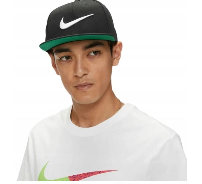 NWT Unisex Adult Nike Pro cap snap on Black/Green FV5522-010 Sz S/M