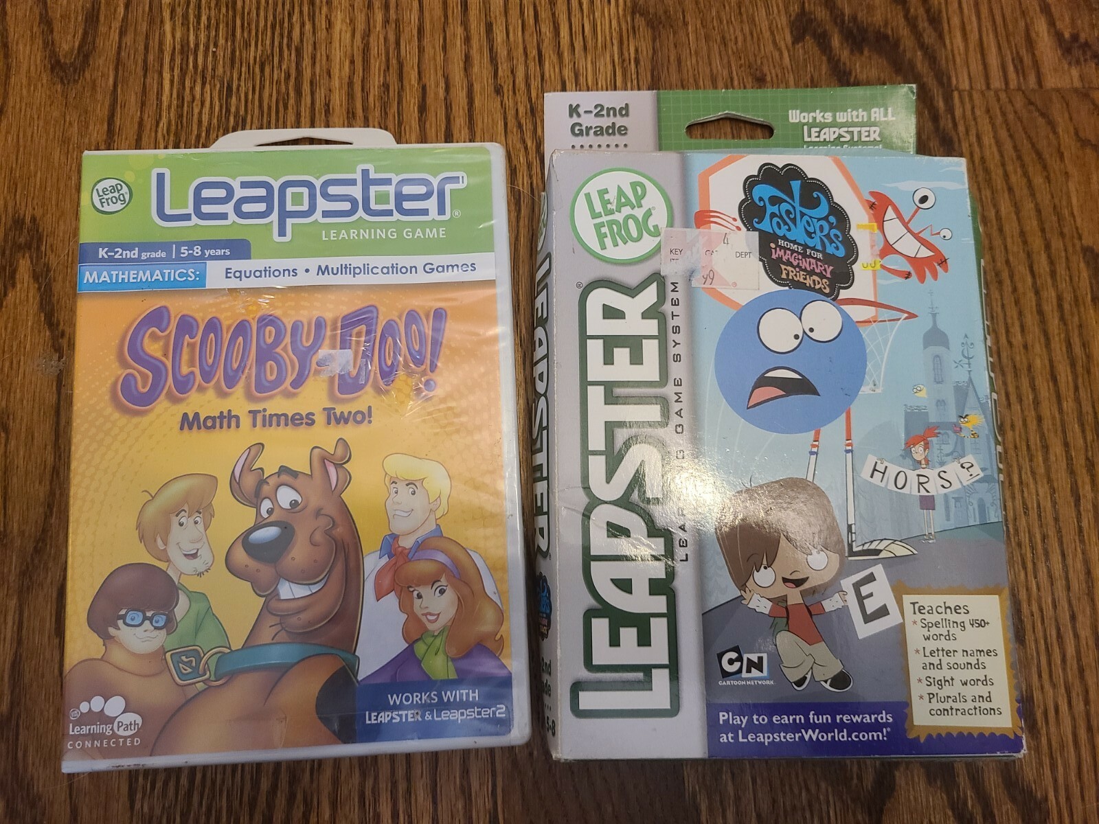 New Lot Of 2 LeapForg LEAPSTER games "Scooby Doo" & "Fosters Home" K-2ND GRADE