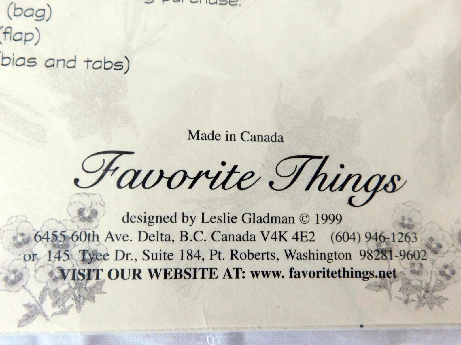 Favorite Things Pattern Designs A Mail Bag Pattern
