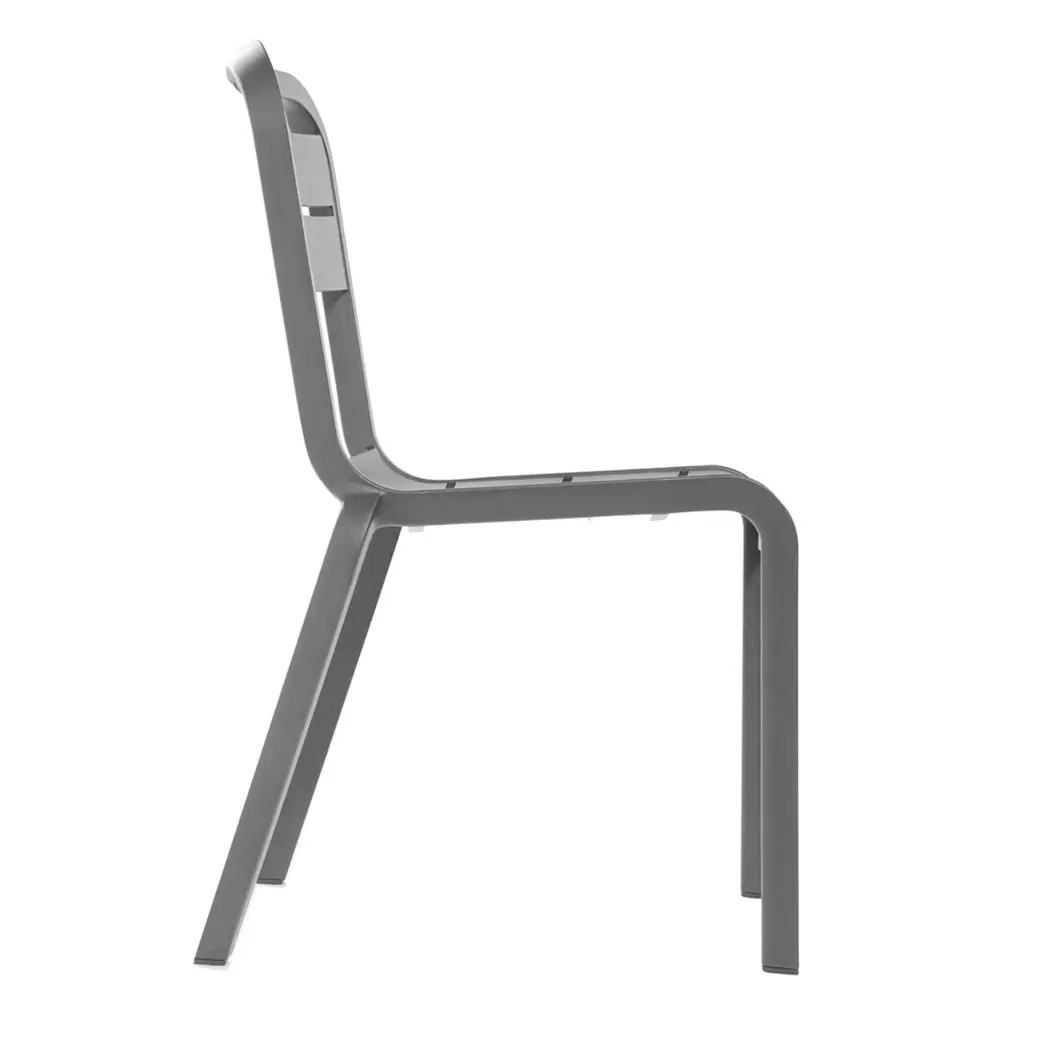 Grosfillex UT110002 Cannes Charcoal Indoor/Outdoor Stacking Chair - 18 Per Set