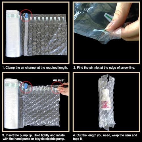 Inflatable Bubble Cushioning Wrap Roll Bottle Shipper Protector Sleeve