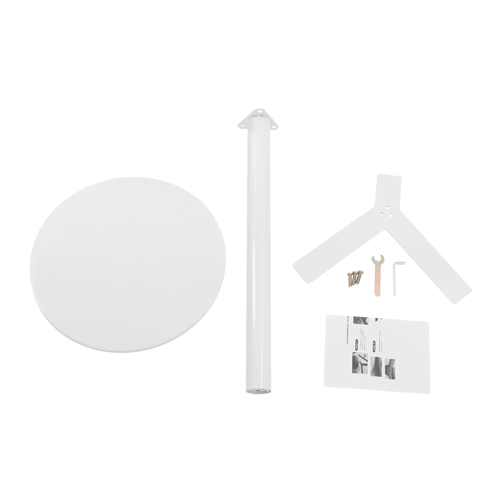 Modern Freestanding End Table, C Shaped Metalside Table With Wide Round Tabletop