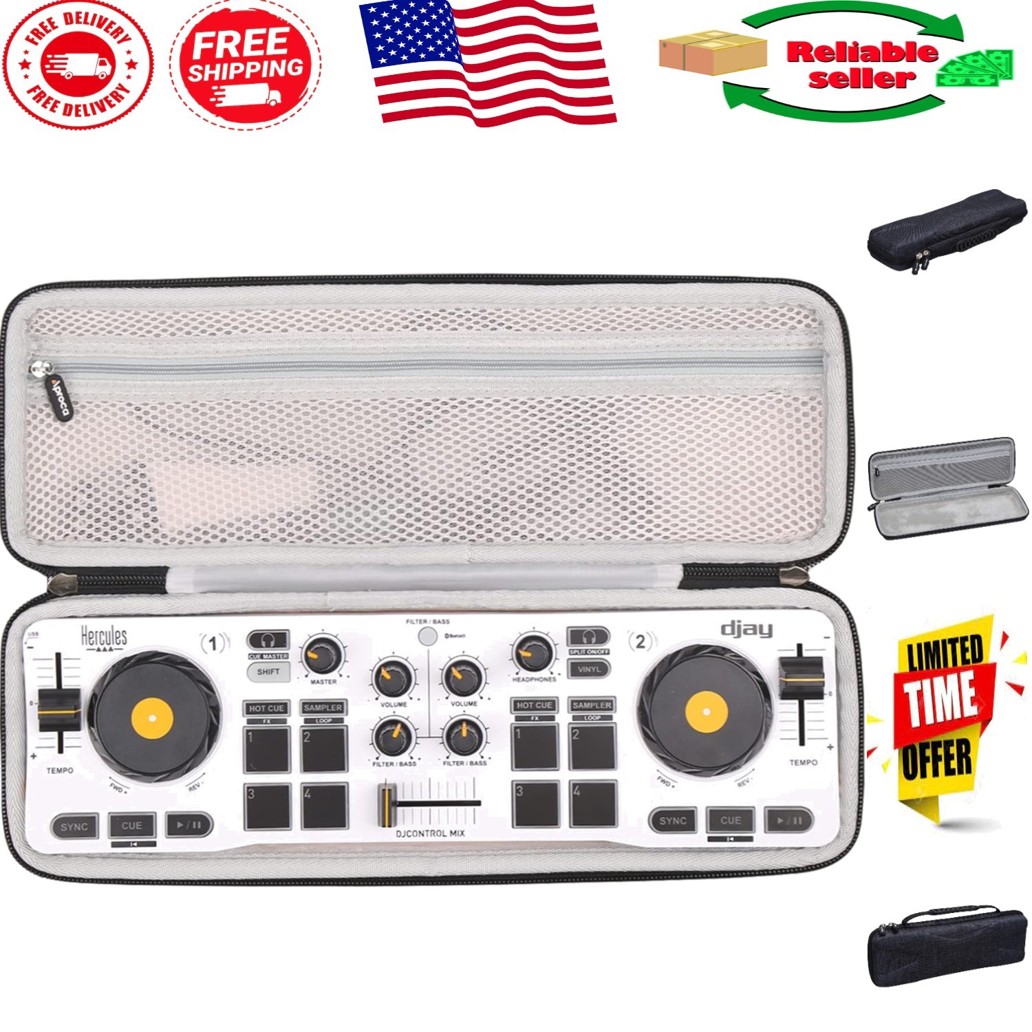 Durable Wireless DJ Controller Case - Perfect Fit for Hercules DJControl Mix