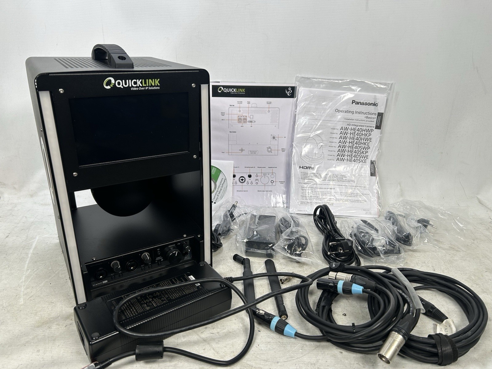 Quicklink ST500 StudioBox Studio-in-a-Box + Panasonic AW-HE40 PTZ + Travel Case