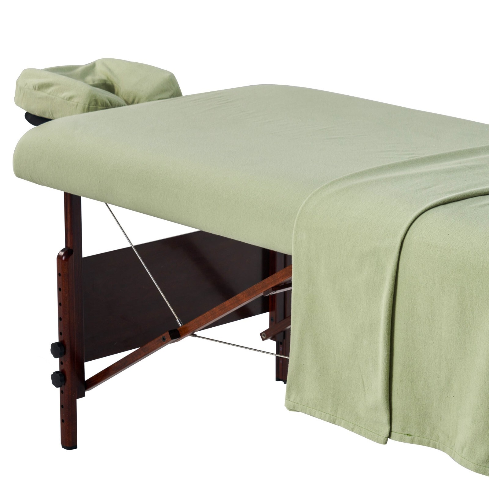 Master Massage Universal Natural Cotton Flannel Table Sheet set 3pcs Lily Green