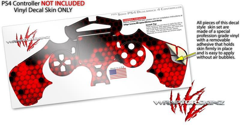 Skin for Playstation 4 Sony PS4 Controller HEX Red