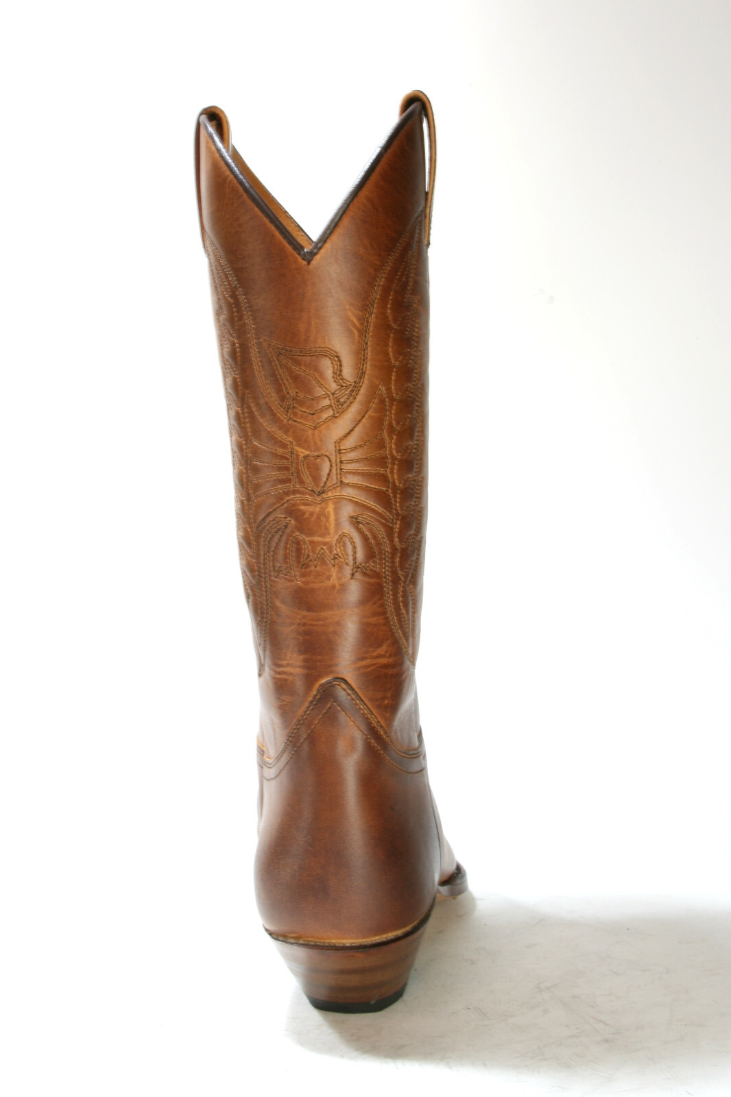 2073 Sendra Boots Cowboy Boots In Vera Pelle Brown Frame Stitched