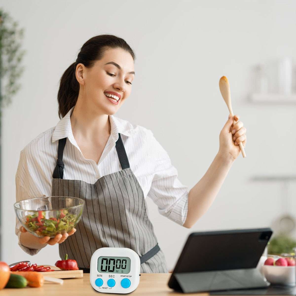 Magnetic LCD Digital Kitchen Cooking Timer Count Down Up Clock Loud Alarm