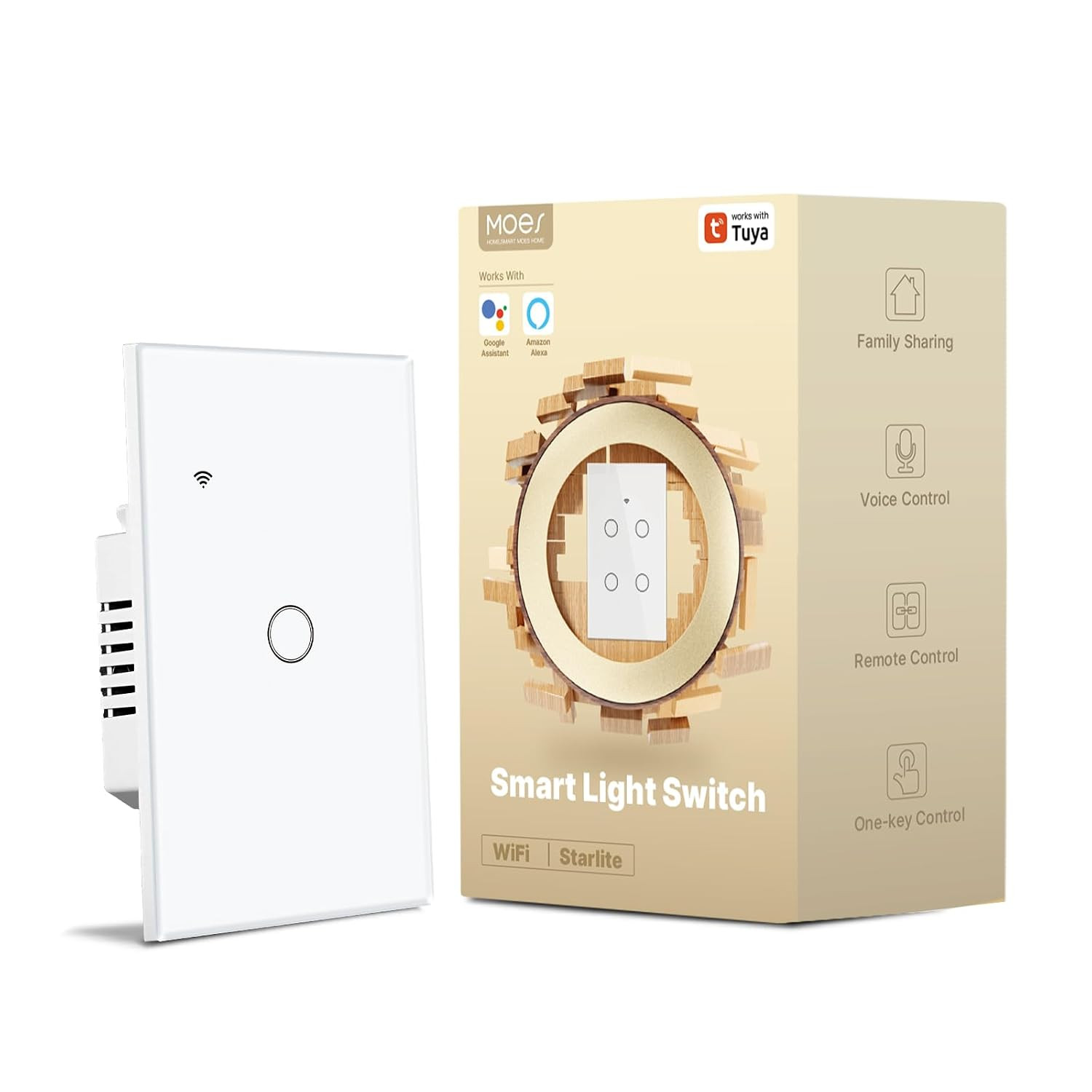 2Nd Gen Wifi Smart Touch Light Switch, Work with Alexa Google, 1 Gang | 2Nd Gen
