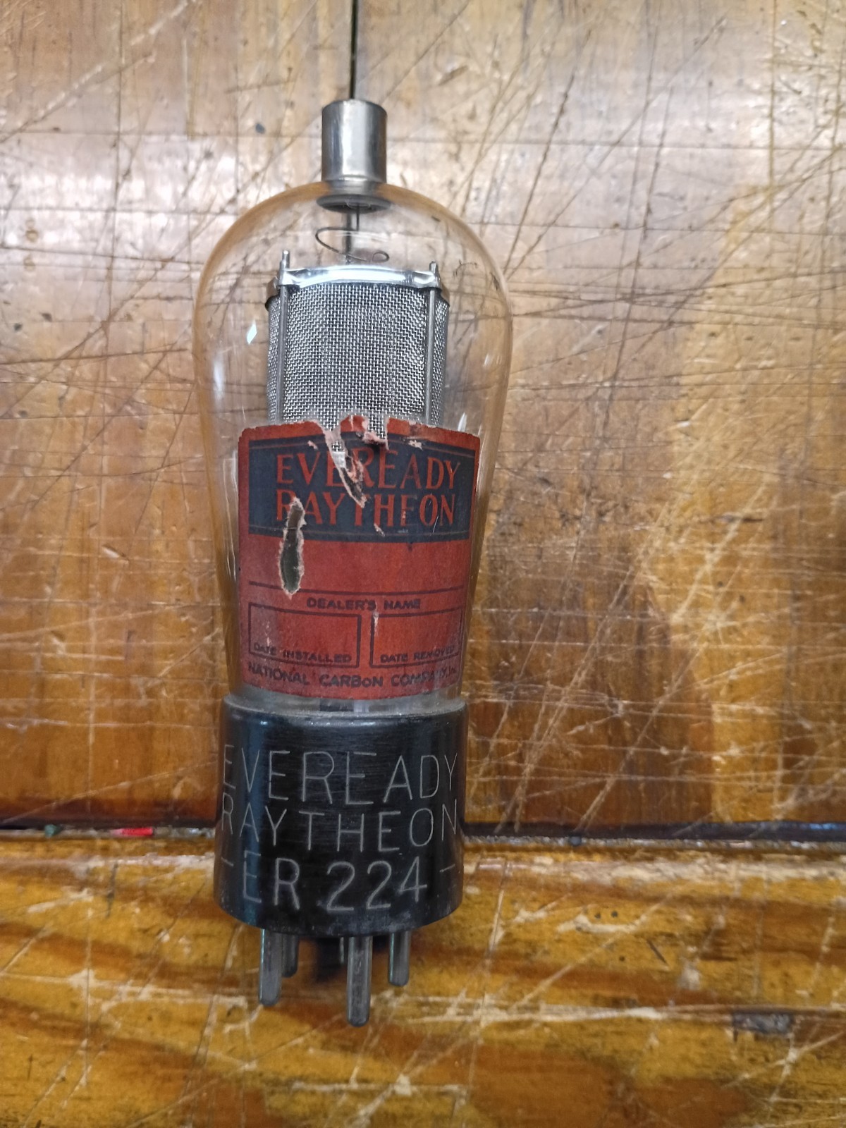 ER224 Vacuum Tube By Raytheon  - Untested - Filament Reads 3Ω No Internal Shorts